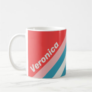 Vintage Lippenstift-Streifen mit Namen Kaffeetasse