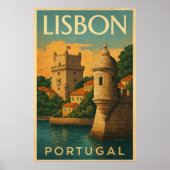 Vintage Lisbon Portugal Poster (Vorne)