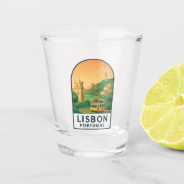 Vintage-Lisbon-Portugal-Shotglas – Retro-Reise Schnapsglas