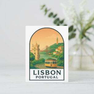 Vintage Lissabon Portugal Reise-Postkarte – Retro  Postkarte