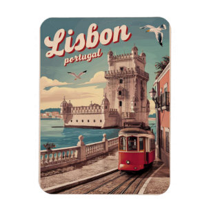 Vintage Lissabon Portugal Reise Tram Geschenke Magnet