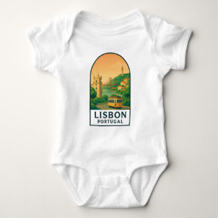 Vintage Lissabon Portugal – Retro Reise Stadt Baby Strampler