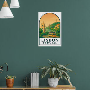 Vintage Lissabon Portugal – Retro Reise Stadt Poster