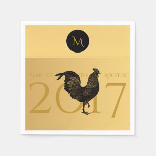 Vintage Liste chinesischer Neujahrsausgabe 2017 Serviette