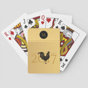 Vintage Liste Chinesisches Neujahr 2017 Monogramm  Spielkarten