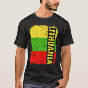 Vintage Litauische Flagge Litauen Stolz Wurzeln He T-Shirt