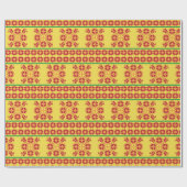 Vintage litauische geometrische Volkskunst Geschenkpapier (Flach)