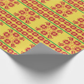 Vintage litauische geometrische Volkskunst Geschenkpapier (Ecke)