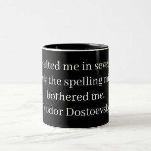 Vintage Literatur – Fjodor Dostojewski Zweifarbige Tasse