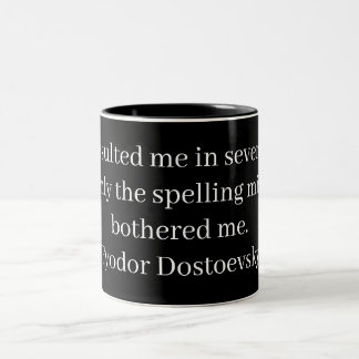 Vintage Literatur – Fjodor Dostojewski Zweifarbige Tasse