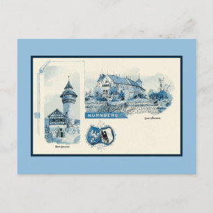 Vintage Litho von 1890 Nuernberg Nürnberg Postkarte