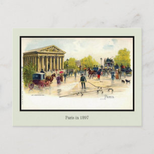 Vintage-Lithografie Paris 1897 1 von 6 Postkarte