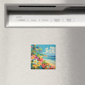 Vintage Lithographie der Tropenkunst Magnet (In Situ (Geschirrspüler))