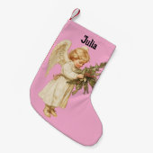 Vintage Little Angel Christmas Stocking Kleiner Weihnachtsstrumpf (Vorderansicht (hängend))