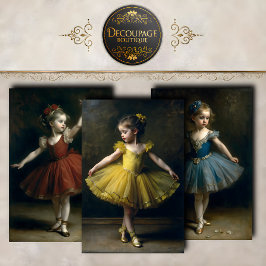 Vintage Little Ballerinas Collection Decoupage Geschenkpapier Set