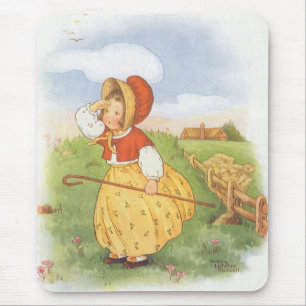 Vintage Little Bo Peep Mother Goose Kinderreim Mousepad