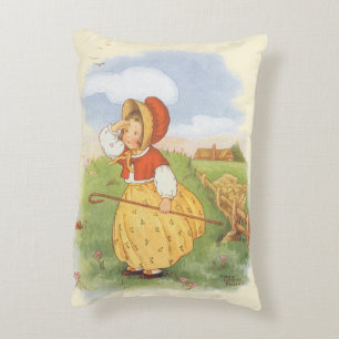 Vintage Little Bo Peep Mother Goose Kinderreim Zierkissen