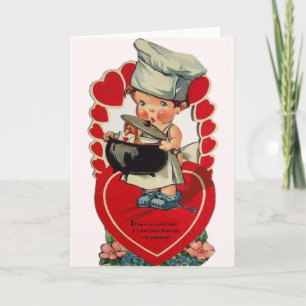 Vintage-Little-Chef-Valentinstagskarte Karte