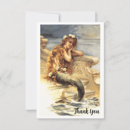 Vintage Little Mermaid Dankeskarte (Vorderseite)