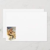 Vintage Little Mermaid Mitteilungskarte (Vorne/Hinten)