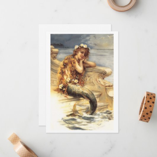 Vintage Little Mermaid Mitteilungskarte (Vorderseite/Rückseite Beispiel)