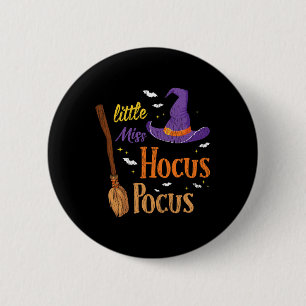 Vintage Little Miss Hocuss Pocuss Halloween Hexe Button