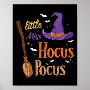 Vintage Little Miss Hocuss Pocuss Halloween Hexe Poster
