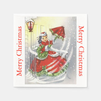 Vintage Little Miss Weihnachten Serviette