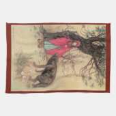 Vintage Little Red Riding Hood von Warwick Goble Geschirrtuch (Horizontal)