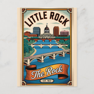 Vintage Little Rock Arkansas The Rock Retro Reise Postkarte