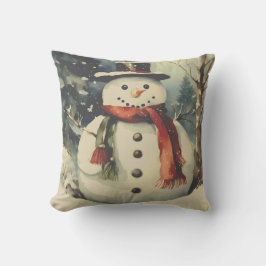 Vintage Little snowman Kissen
