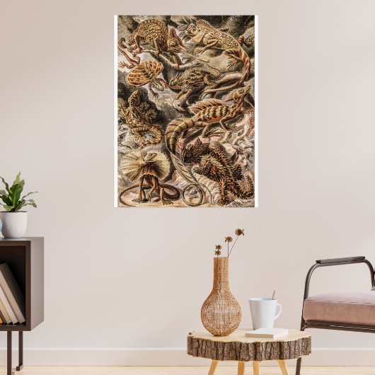 Vintage Lizard Animals von Ernst Haeckel Poster (Wohnzimmer 3)