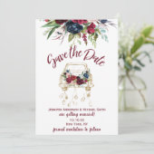 Vintage LKW Burgund Rose Save the Date (Stehend Vorderseite)