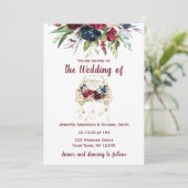 Vintage Lkw-Burgundy-Hochzeit Save The Date (Stehend Vorderseite)