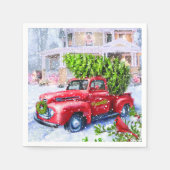 Vintage LKW-Feiertage Serviette (Vorderseite)