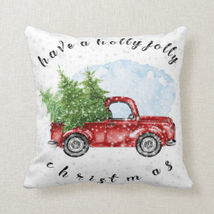 Vintage-LKW: Frohe Weihnachten Kissen