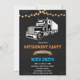 Vintage LKW-Geburtstagsrente Party Einladung