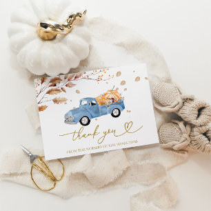 Vintage-LKW-Herbst-Baby-Shower-Dankeschön Einladung