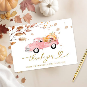 Vintage-LKW-Herbst-Baby-Shower-Dankeschön Einladung