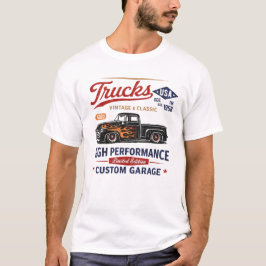 Vintage-LKW-Hochleistungs-Garagenkunst T-Shirt