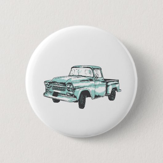 Vintage Lkw-Illustration Button (Vorderseite)