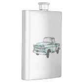 Vintage Lkw-Illustration Flachmann (Rechts)