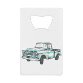 Vintage Lkw-Illustration Geldbeutel Flaschenöffner (Vorderseite)