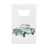 Vintage Lkw-Illustration Geldbeutel Flaschenöffner (Rückseite)