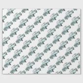Vintage Lkw-Illustration Geschenkpapier (Flach)