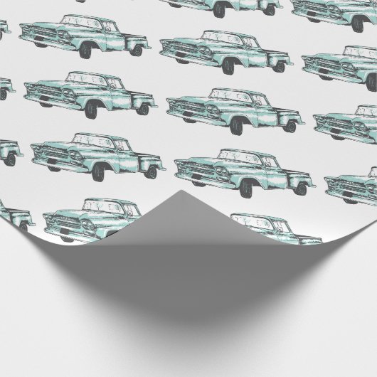 Vintage Lkw-Illustration Geschenkpapier (Ecke)