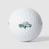 Vintage Lkw-Illustration Golfball (Vorderseite)