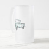 Vintage Lkw-Illustration Mattglas Bierglas (Vorderseite Links)