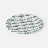 Vintage Lkw-Illustration Pappteller (Schrägansicht)