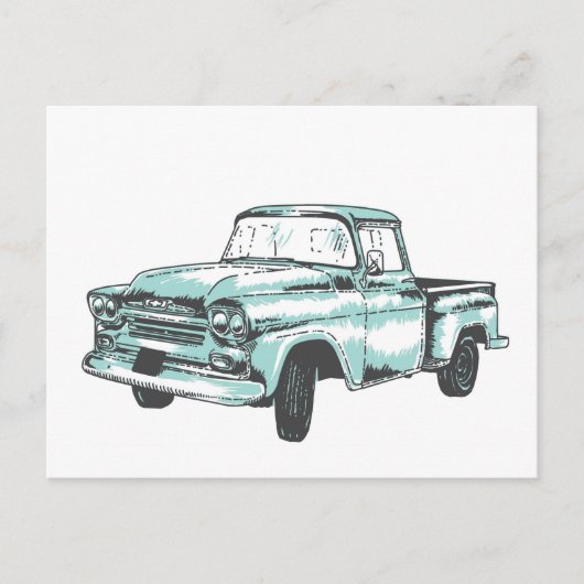 Vintage Lkw-Illustration Postkarte (Vorderseite)